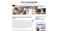 Desktop Screenshot of elysesgenealogyblog.com